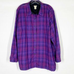 LL Bean Purple Fleece Thick Shacket Jacket